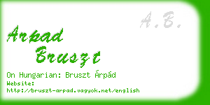 arpad bruszt business card